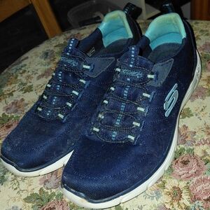 Skechers Women's Navy and Light Blue Athletic Shoes